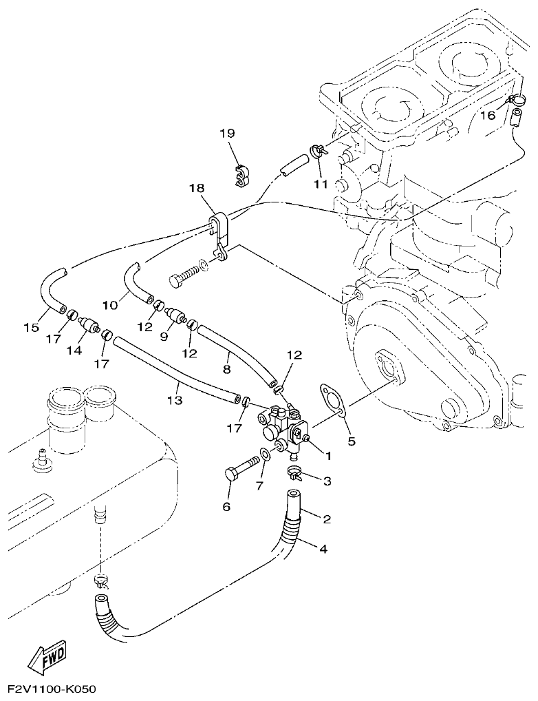 Yamaha VX700-K-F2V1-2011(OMNMARKET-PUREWHITE) OIL PUMP parts diagram